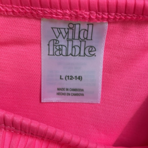 NWT Wild Fable Ribbed Neon Pink Swim Bottoms - Picture 6 of 8